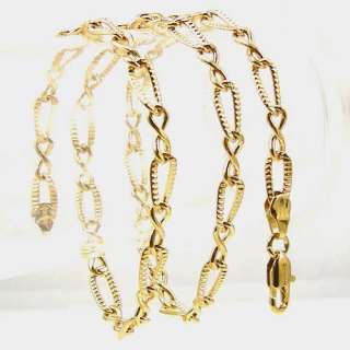 CHIC NOBBY CHAIN 18K YELLOW GOLD GEP SOLID GP NECKLACE  