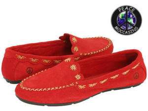 Womens Peace Moccasin Kate Red Suede New In Box  