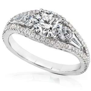   Round Diamond Engagement Ring 18k White Gold Diamond Me Jewelry