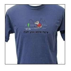   Dyed Fish You Were Here T Shirt for Children   Navy   Youth   Medium