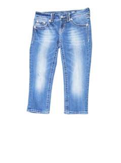 Miss Me womens jp5182p dramatic stitch fleur di lis capri jeans 26 $98 