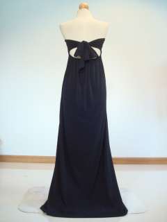 New Black Smock Tie Back Long Maxi Dress Sz L XL 12 14  