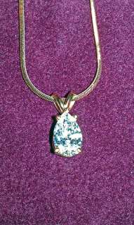 08 Carat Pear Shaped Diamond Pendant Necklace, 18 Gold Necklace 