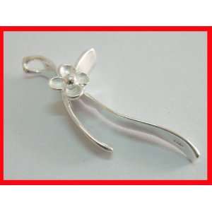   & Ribbon Pendant Sterling Solid Silver 925 #4214 