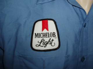 vtg MICHELOB LIGHT BEER WORKSHIRT delivery guy patch L  