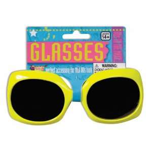   80s Neon Square Glasses   Yellow Accessory [Eyewear] 
