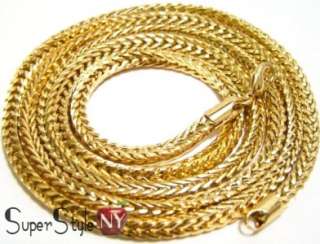 Mens 36 L Gold Tone Finish Franco Chain 4mm Iced Out Hip Hop  