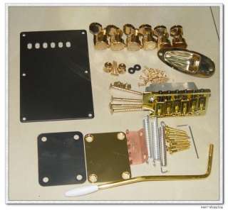 Set Black Pickup pickguard bridge knobs for FENDER STRAT Gold Parts 