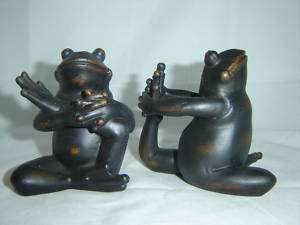 Yoga Frog Statues Zen Garden & Home Set of 2 NEW  