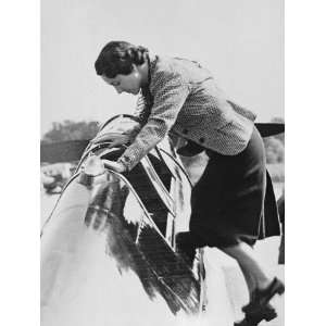  Anne Morrow Lindbergh, Getting Into Airplane in Warsaw on 