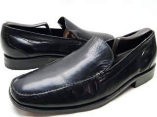   HAAN CITY BLACK PINCH LEATHER LOAFER DRESS SHOES SZ 10M 10 M  
