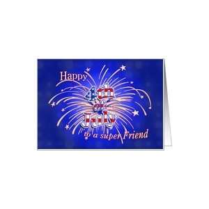  Friend   Happy 4th of July Fireworks Card Health 