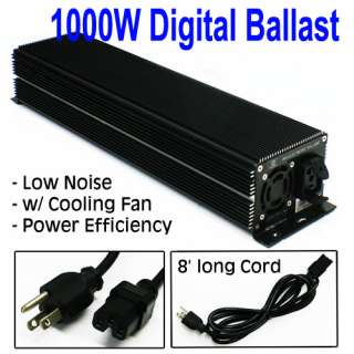 1000W Low Noise MH/HPS Digital Ballast w/ Cooling fan  