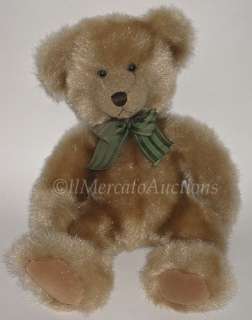 RUSS Berrie BARRINGTON Plush Golden Brown TEDDY BEAR Bow Stuffed 