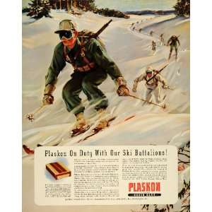  1942 Ad Plaskon Resin Glue WWII War Production Down Hill 