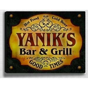  Yaniks Bar & Grill 14 x 11 Collectible Stretched 