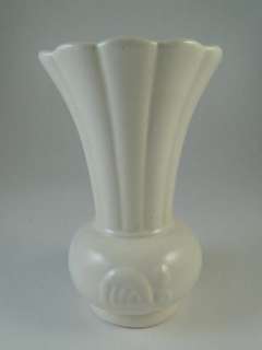 Vintage Art Pottery Red Wing Table Vase White Glaze Antique  