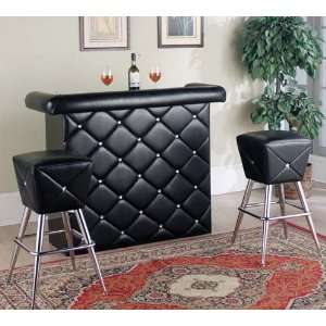 Black Bar Counter Height Table Set with Stool