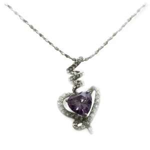  Heart drop Pendant & Purple Inlay Jewelry