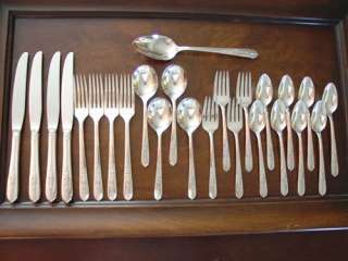 25 Pc Silver Flatware Oneida Royal Rose Service for 4  