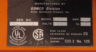 Gomco Aspirator Model 402 Vacuum / Suction Pump  