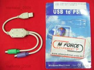 FORCE KB 668 PS/2 USB ADAPTOR LINK CABLE WINDOWS/MAC  