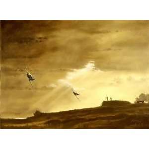   Northup   Raf Spitfire Me109 Dog Fight Giclee Canvas