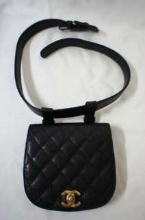 VINTAGE CHANEL CAVIAR LEATHER WAIST BELT BAG IN GREAT CONDITION 