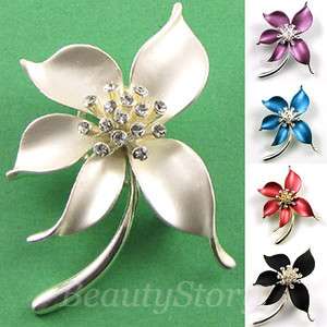 ADDL Item  Austrian rhinestone crystal flower brooch pin 