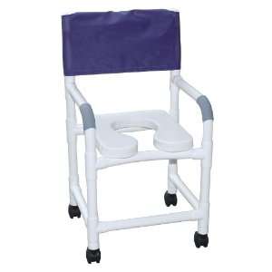 MJM International Deluxe Roll In Shower Chair With Open Front Padded 
