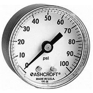  Ashcroft 2.0 Back 0/100 Pressure Gauge
