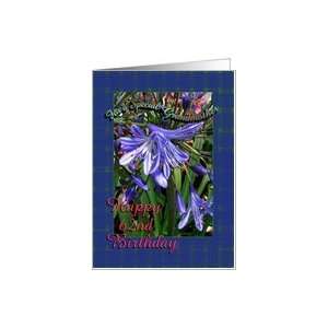  62nd Birthday Grandmother Purple Lilies Card Health 