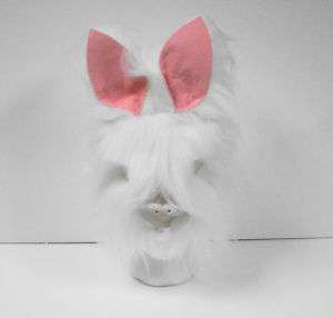 Plush White Easter Bunny Rabbit Animal Mask #1280  