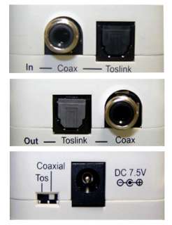 Way Digital Audio Converter~ Optical Toslink + Coax  