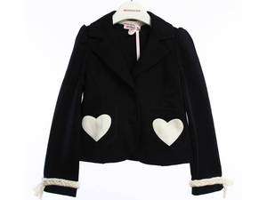   Girl Navy Blue and white heart print jacket sizes 2 15 yrs  