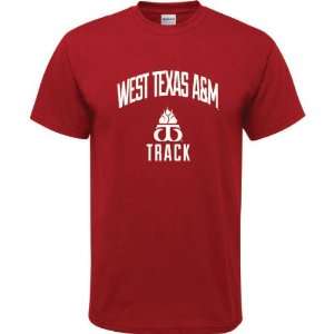 West Texas A&M Buffaloes Cardinal Red Youth Track Arch T Shirt