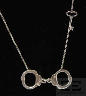 Designer 14K White Gold Handcuff Necklace  