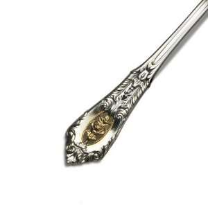  Rose Point Gold Accent Cream Soup Spoon