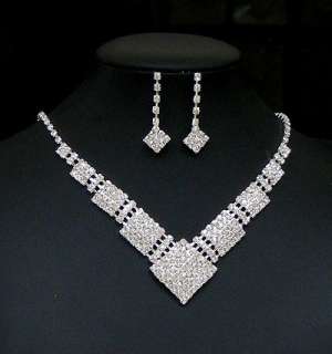 Bridal Wedding Party Necklace Earrings FREE SHIP SY1434  