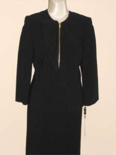 NWT Tahari Arthur S. Levine Black Career Skirt Suit 14 $280  