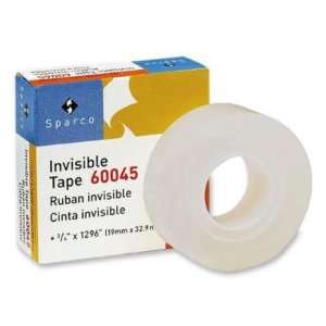  Invisible Tape, 1 Core, 3/4x1296, Transparent   1 Core; 3 