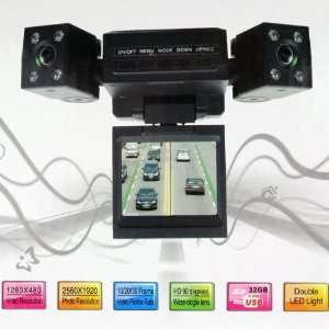  Mini Dual Rotatable Lens Vehicle Camera Car Black Box DVR 