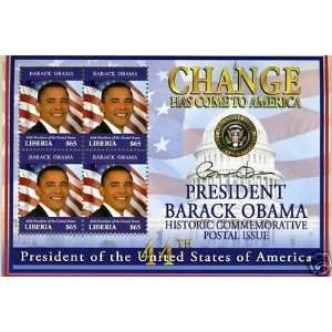  Stamps President U.S. Barak Obama Liberia 