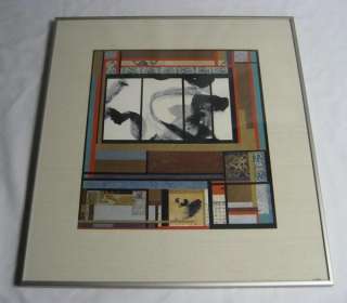 FINE ENID MUNROE GEOMETRIC ABSTRACT MIXED MEDIA COLLAGE  