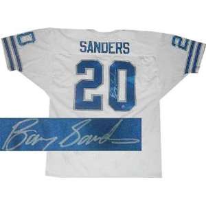  Barry Sanders Autographed White Customm Jersey Sports 