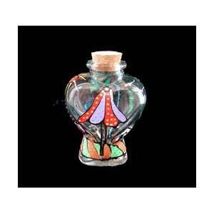 Beach Party Design   Hand Painted   Large Heart Shaped Bottle   6 oz.