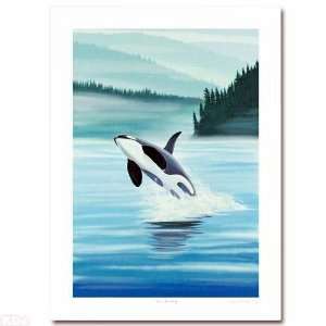  Orca Breaching By Wyland   Limited Edition Serigraph on 
