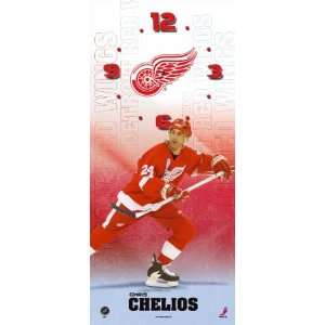  7x16 Chris Chelios Detroit Red Wings Clock Sports 