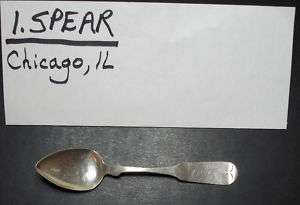 Coin Silver Spoon I.SPEAR (SPEER) marked CHICAGO c.1842  
