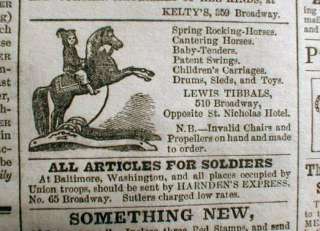 1865 illustrated Civil War newspaper w illustr TOY AD for Childs 